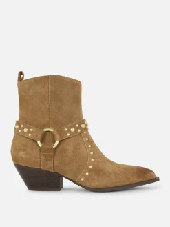 Bottes|Primark Bottines Cloutées En Suédine Rita Ora Beige