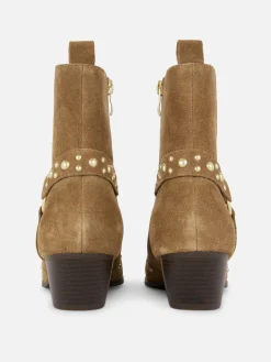 Bottes|Primark Bottines Cloutées En Suédine Rita Ora Beige