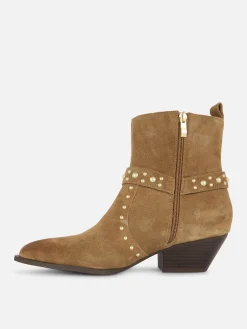 Bottes|Primark Bottines Cloutées En Suédine Rita Ora Beige