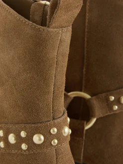 Bottes|Primark Bottines Cloutées En Suédine Rita Ora Beige