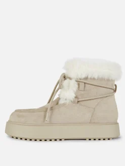 Bottes|Primark Bottines De Tablier En Fausse Fourrure Rita Ora Sable