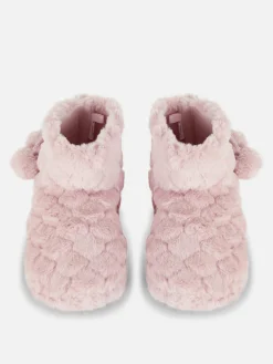 Chaussons|Primark Bottines Duveteuses à Pompons Rose