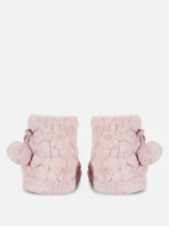 Chaussons|Primark Bottines Duveteuses à Pompons Rose