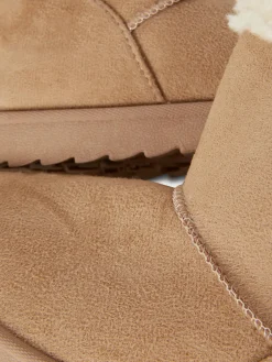 Bottes Et Bottes En Caoutchouc|Primark Bottines En Fausse Fourrure Avec Nœud Beige