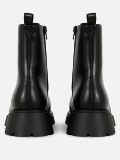 Bottes|Primark Bottines Lacées Avec Empiècement Sur L'embout Noir