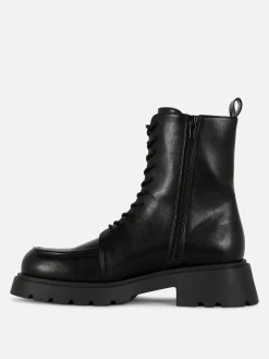 Bottes|Primark Bottines Lacées Avec Empiècement Sur L'embout Noir