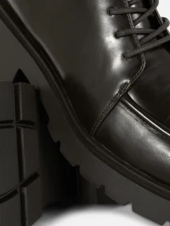 Bottes|Primark Bottines Lacées Avec Empiècement Sur L'embout Chocolat