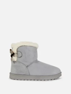 Bottes Et Bottes En Caoutchouc|Primark Bottines Ornées D'un Nœud Gris