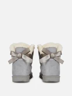 Bottes Et Bottes En Caoutchouc|Primark Bottines Ornées D'un Nœud Gris