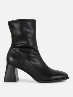 Bottes|Primark Bottines Stretch à Bout Carré Noir