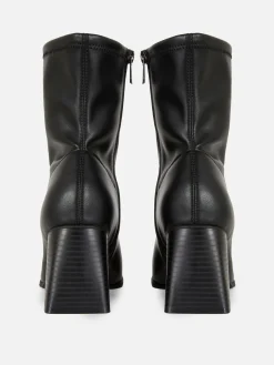 Bottes|Primark Bottines Stretch à Bout Carré Noir
