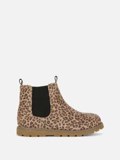 Bottes Et Bottes En Caoutchouc|Primark Bottines Zippées à Motif Léopard Fauve