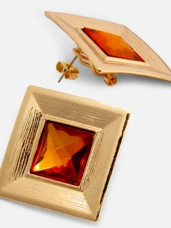 Bijoux|Primark Boucles D'oreilles Carrées à Fausses Gemmes Rita Ora Jaune