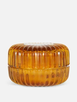 Parfums D'Ambiance|Primark Bougie Parfumée Dans Un Pot Cannelé Jaune moutarde