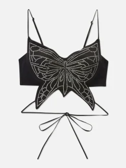 Soutiens-Gorge|Primark Brassière Papillon Ornée De Strass Noir