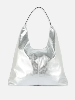 Sacs Et Porte-Monnaie|Primark Cabas En Simili Cuir Métallisé Argent