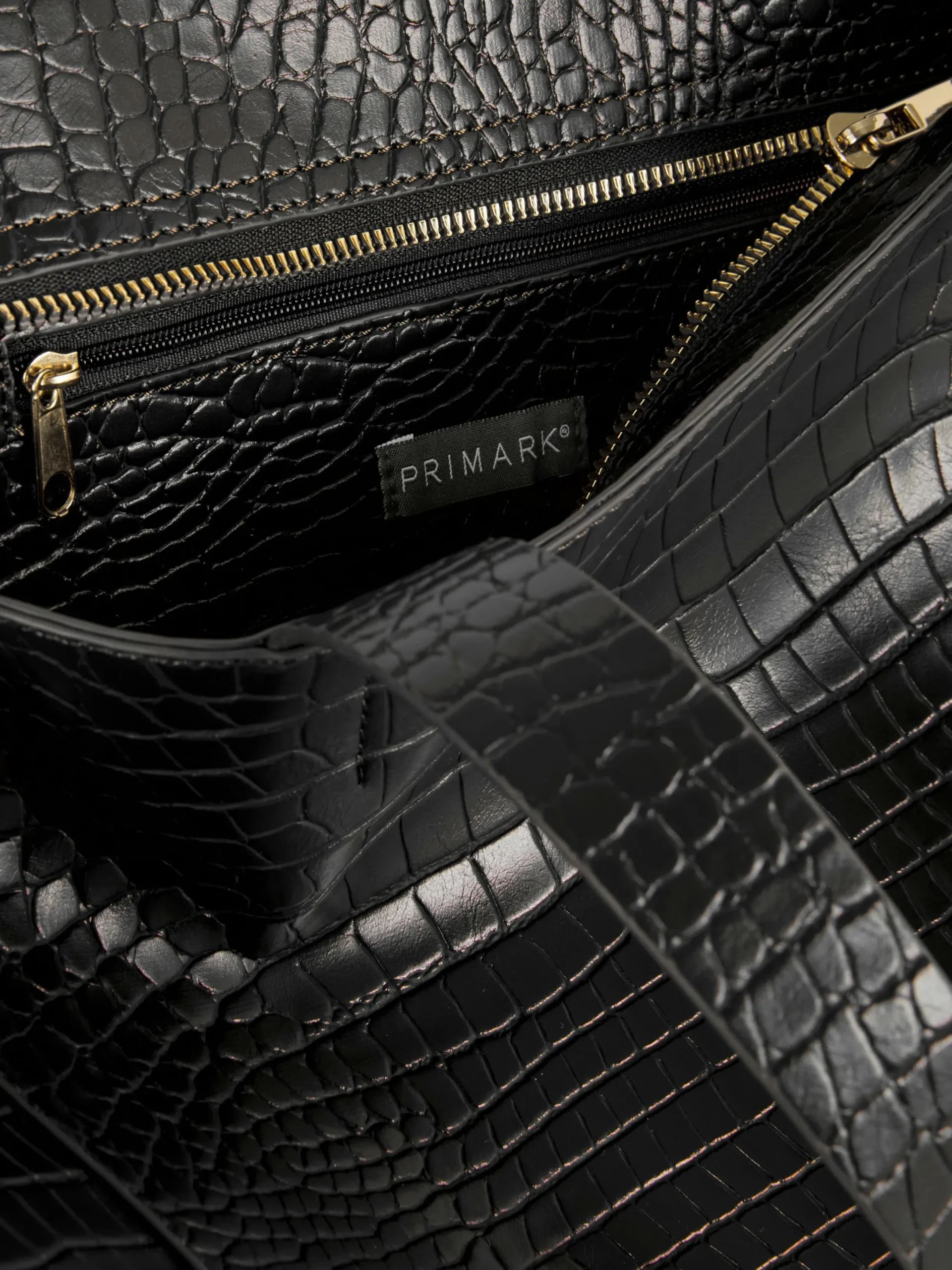 Sacs Et Porte-Monnaie|Primark Cabas Extra Large En Imitation Croco Noir