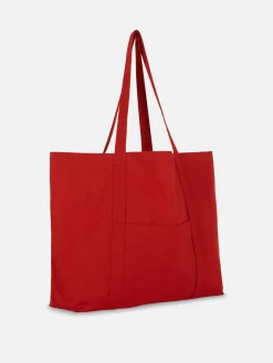 Sacs Et Porte-Monnaie|Primark Cabas Oversize En Toile Rouge