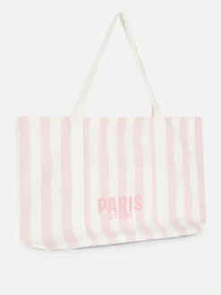 Accessoires Voyages|Primark Cabas Ville En Toile Extra Large Rose