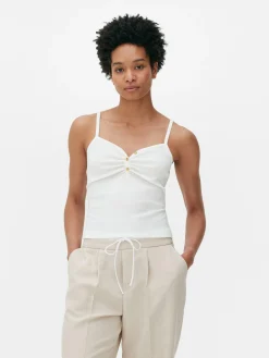 Hauts Et T-Shirts|Primark Caraco à Encolure Boutonnée Ivoire