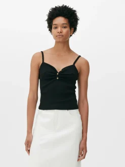 Hauts Et T-Shirts|Primark Caraco à Encolure Boutonnée Noir