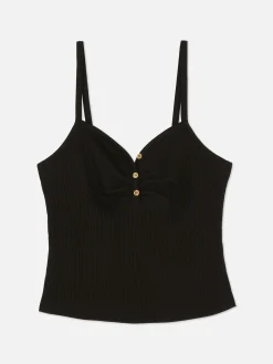 Hauts Et T-Shirts|Primark Caraco à Encolure Boutonnée Noir