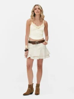 Hauts Et T-Shirts|Primark Caraco Court à Finitions En Dentelle Rita Ora Ivoire