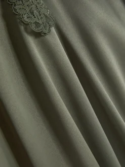 Hauts De Pyjama|Primark Caraco De Pyjama En Satin Et Dentelle à Coordonner Kaki