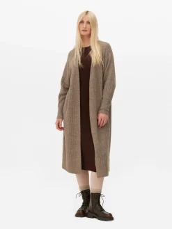 Pulls Et Gilets|Primark Cardigan Long Côtelé Taupe