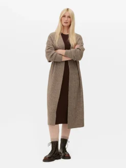Pulls Et Gilets|Primark Cardigan Long Côtelé Taupe