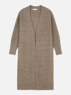 Pulls Et Gilets|Primark Cardigan Long Côtelé Taupe
