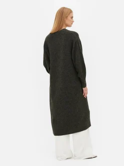 Pulls Et Gilets|Primark Cardigan Long Côtelé Anthracite