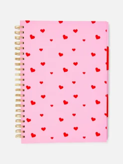 Carnets|Primark Carnet à Spirale A4 à Motif Cœur Avec Intercalaires Rose clair
