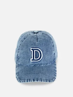 Chapeaux, Gants Et Écharpes|Denim|Primark Casquette De Baseball En Denim Avec Initiale Bleu