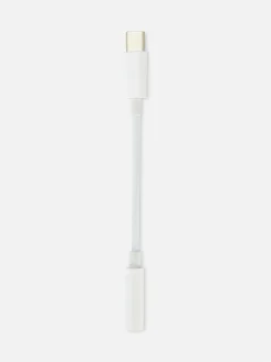 Chargeurs|Primark Câble Adaptateur Jack Audio USB-C Blanc