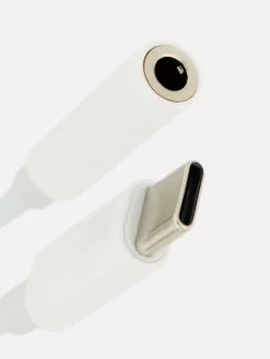 Chargeurs|Primark Câble Adaptateur Jack Audio USB-C Blanc