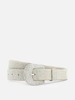 Ceintures|Primark Ceinture à Boucle Et Strass Argent
