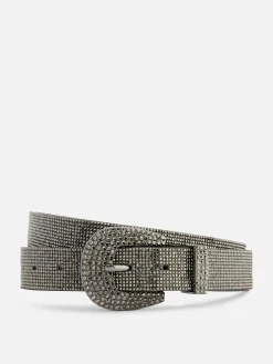 Ceintures|Primark Ceinture à Boucle Et Strass Étain