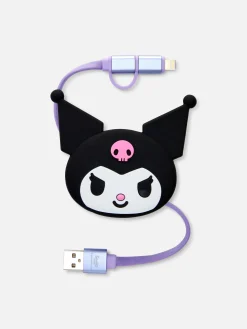Chargeurs|Primark Chargeur Rétractable Hello Kitty Kuromi Noir