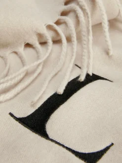 Chapeaux, Gants Et Écharpes|Primark Écharpe Avec Initiale Brodée Et Pampilles Beige