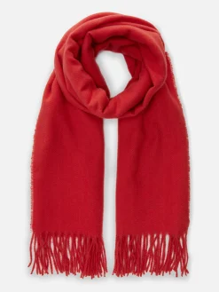 Chapeaux, Gants Et Écharpes|Primark Écharpe Bordée De Pampilles Essential Rouge