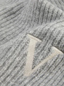 Chapeaux, Gants Et Écharpes|Primark Écharpe En Maille Côtelée à Initiale Brodée Gris