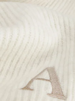Chapeaux, Gants Et Écharpes|Primark Écharpe En Maille Côtelée à Initiale Brodée Crème