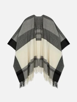 Chapeaux, Gants Et Écharpes|Primark Écharpe Façon Cape à Carreaux Beige