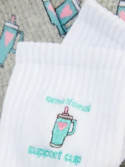 Chaussettes|Primark Chaussettes à Graphique Tasse Isotherme Blanc