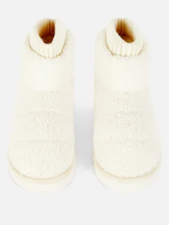 Chaussons|Primark Chaussons Bottines Effet Mouton Retourné Blanc