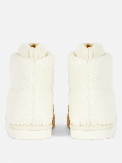 Chaussons|Primark Chaussons Bottines Effet Mouton Retourné Blanc