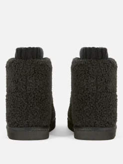 Chaussons|Primark Chaussons Bottines Effet Mouton Retourné Noir