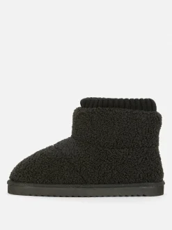 Chaussons|Primark Chaussons Bottines Effet Mouton Retourné Noir