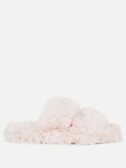 Chaussons|Primark Chaussons Duveteux à Double Bride Rose